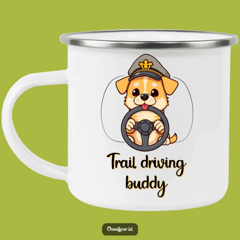 Funny Dog Driver Camping Mug: Cool Canine Navigator for Outdoor Journeys