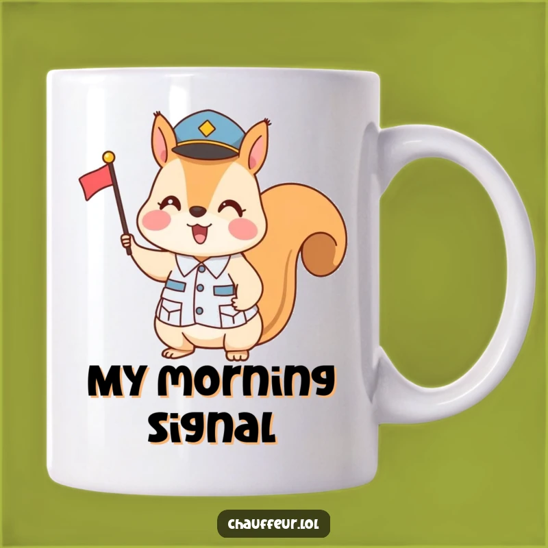 Funny Squirrel Flag Signal Mug - Perfect Humorous Gift for Commanders