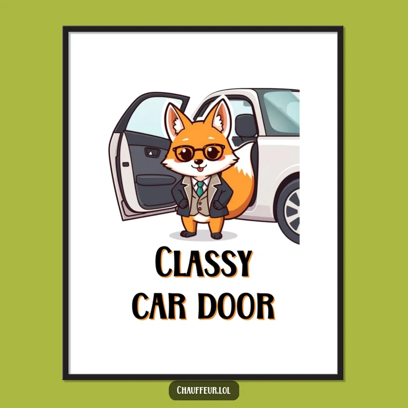 Funny Fox Valet Digital Art Print: Dapper Gentleman for Instant Sophisticated Decor