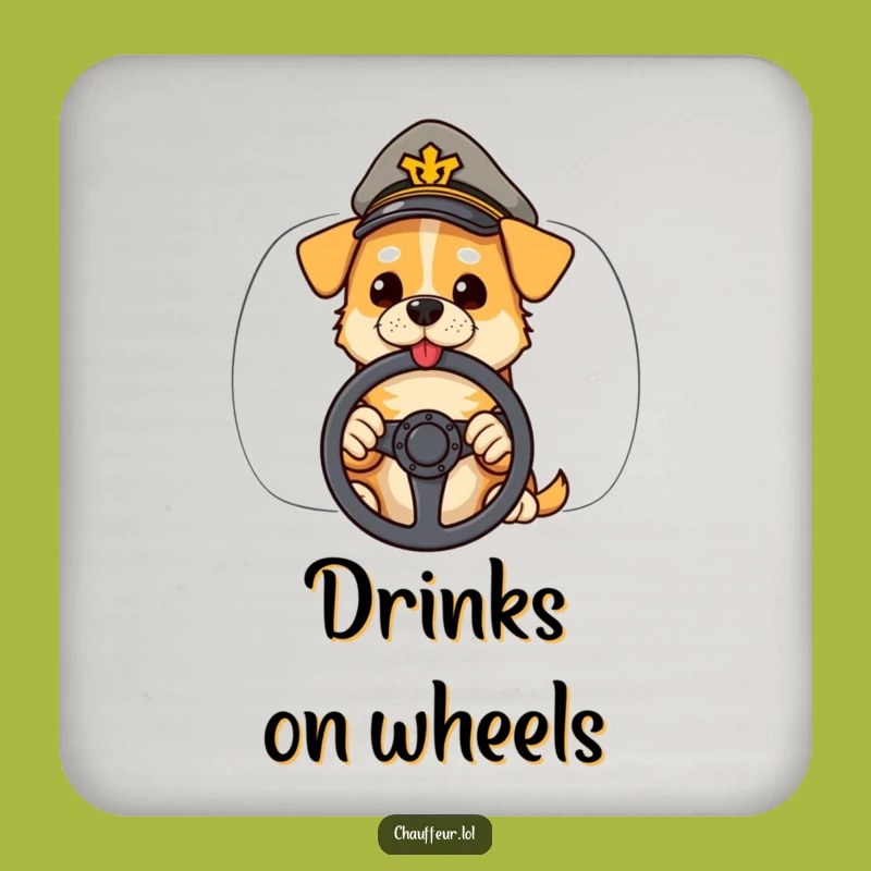 Funny Dog Driver Drink Coaster: Cool Canine Protection for Your Surfaces