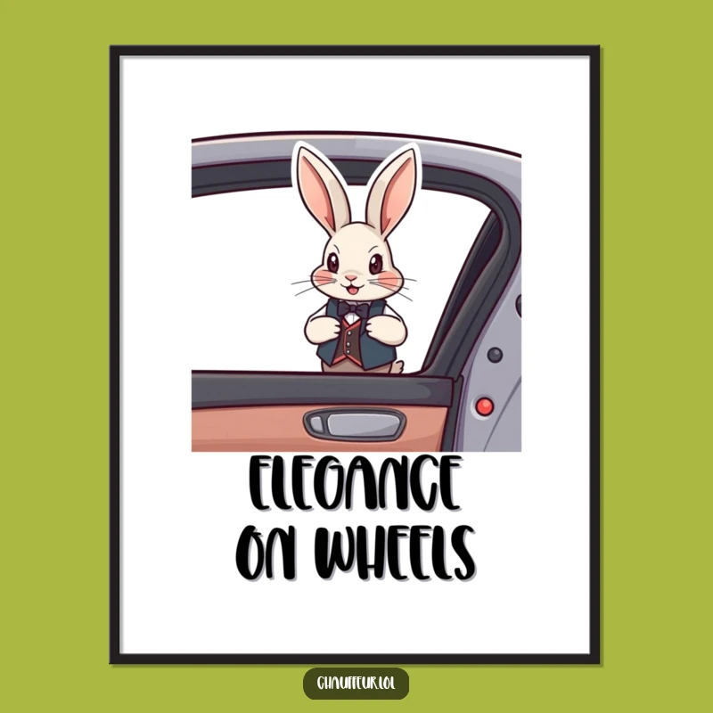 Elegant Funny Rabbit Vest Poster - Classic Humorous Wall Art