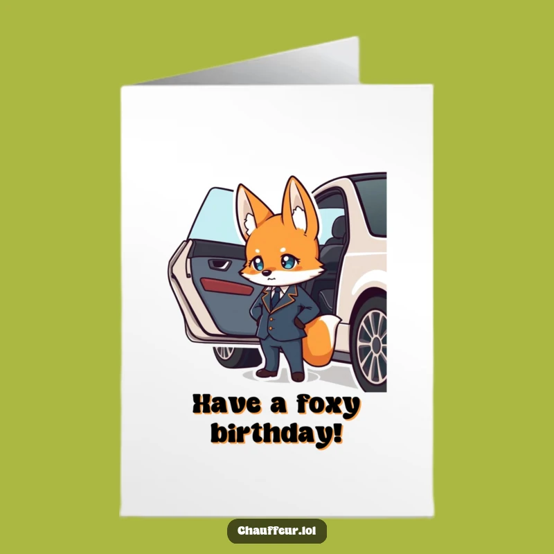 Free Printable Birthday Card: Fox Valet Ready to Drive Your Fun Wishes!