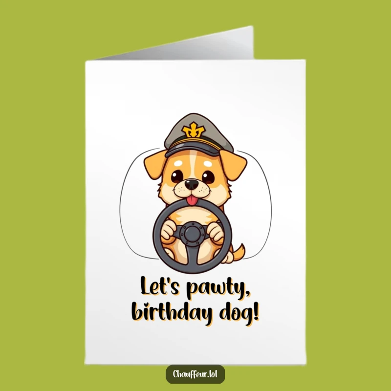 Free Printable Cool Dog Birthday Card: Driving Pup Funny Downloadable Gift