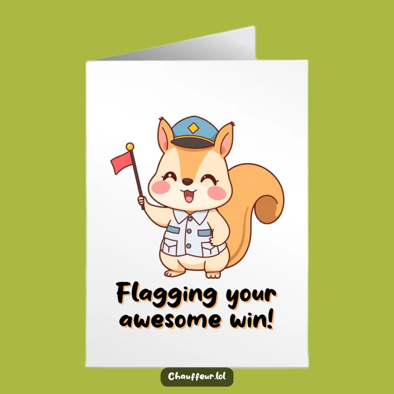 Free Printable Congratulations Card: Funny Squirrel Uniform Signal - Adorable Downloadable Gift