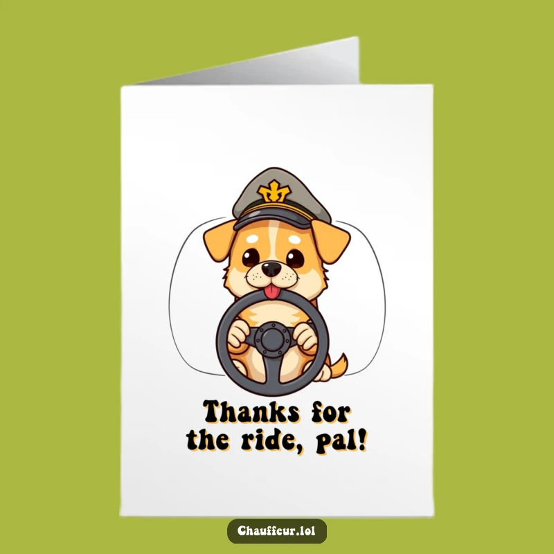 Free Printable Dog Thank You Card: Cool Driver Funny Downloadable Gift