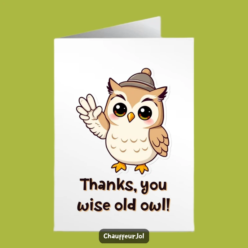 Free Printable Thank You Card: Cool Owl Signals Gratitude in Style!
