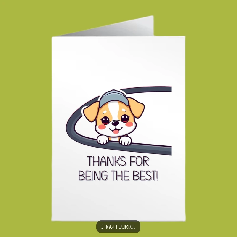 Free Printable Thank You Card: Grateful Dog Driving Thank You Downloadable Gift