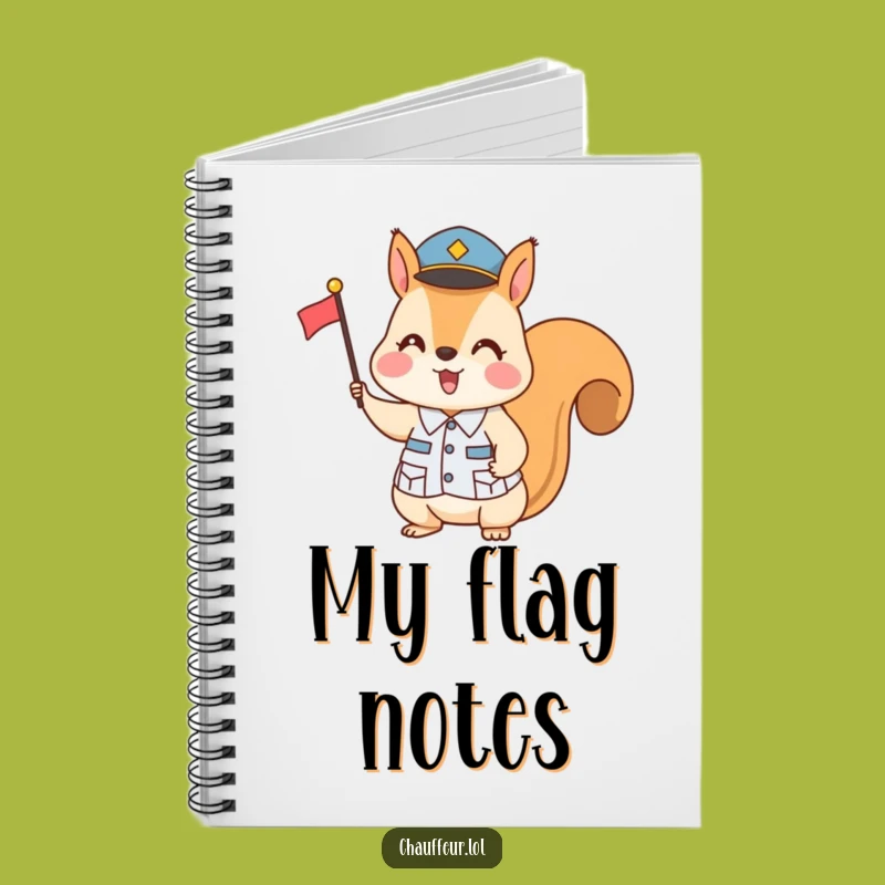 Funny Squirrel Flag Signal Notebook - Humorous Stationery Gift for Writers