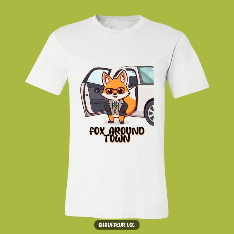 Funny Fox Valet T-Shirt: Dapper Gentleman Opening Doors with Flair