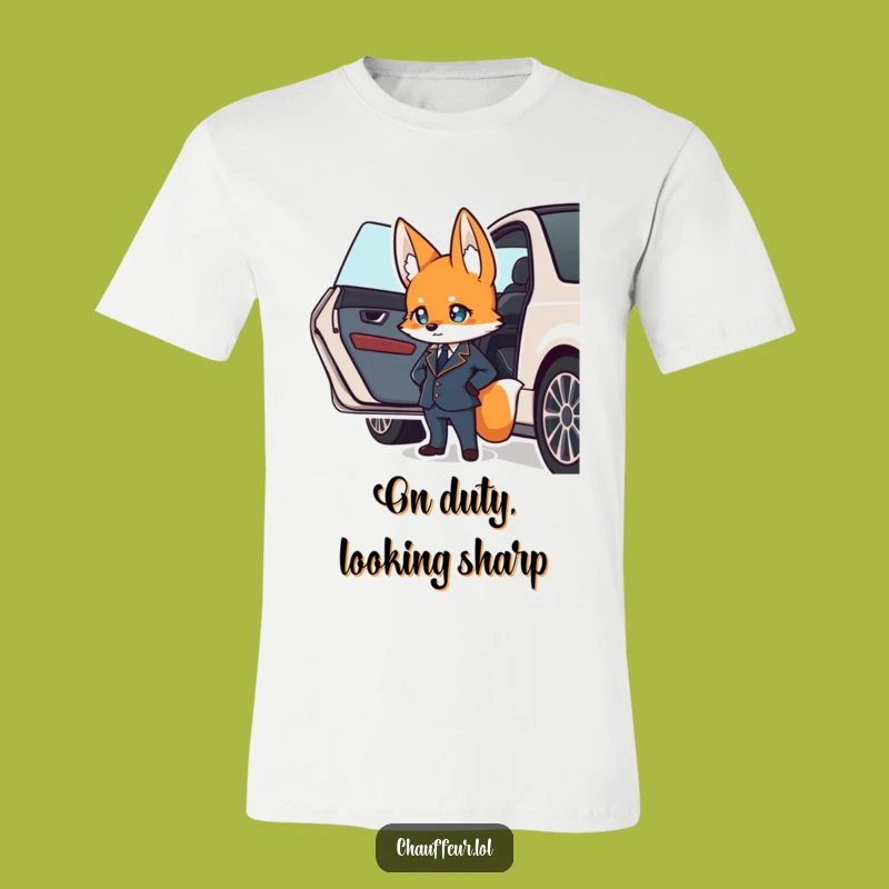 Funny Fox Valet T-Shirt: Suave Uniform Tee, Car Door Waiting, Perfect Funny Gift